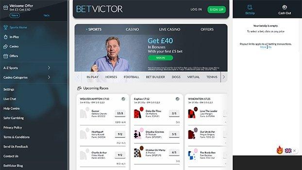 Screenshot of Betvictor Homepage Thumbnail