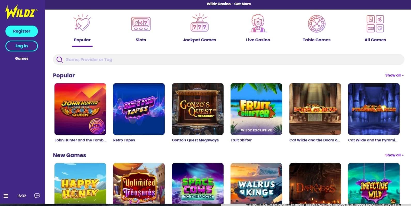 Wildz Casino online slots