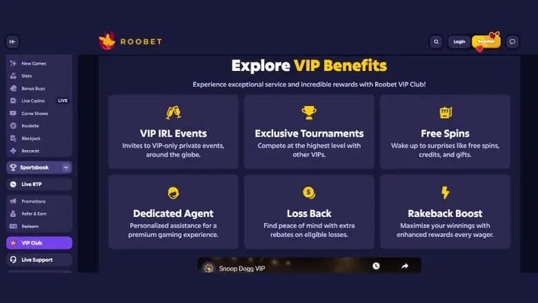 Roobet vip club