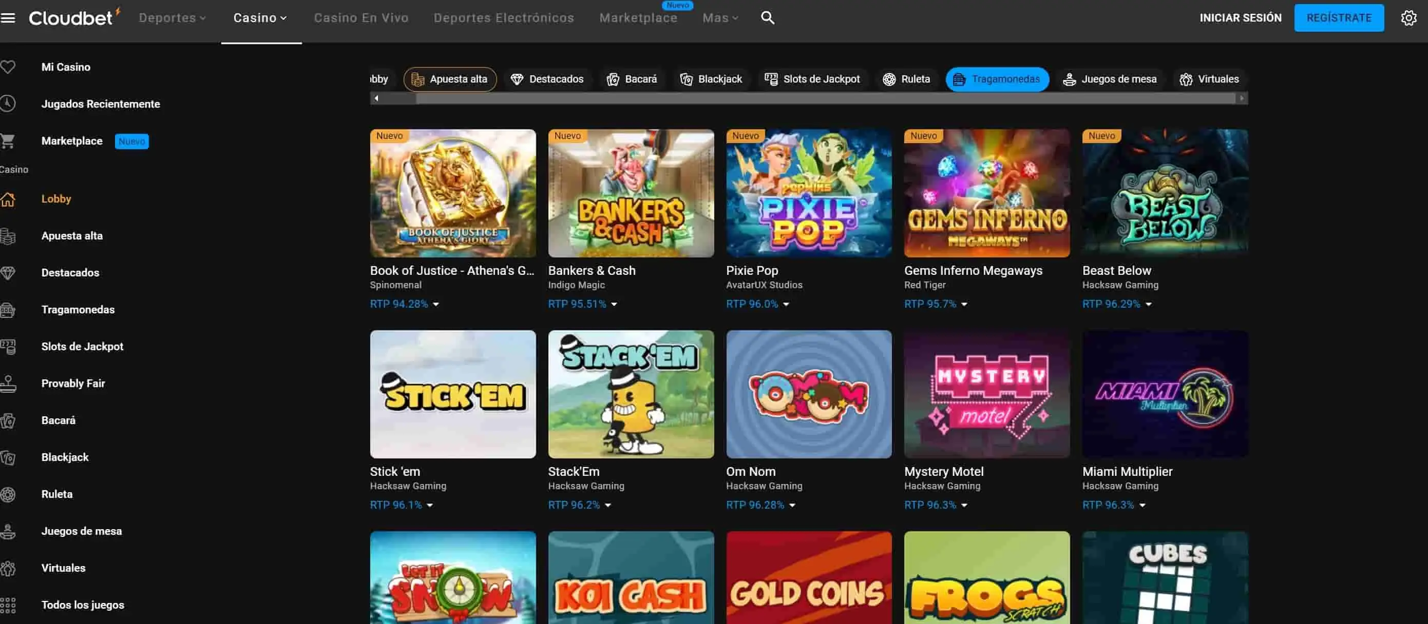 Cloudbet AR Tragamonedas