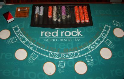 blackjack table showing side bets