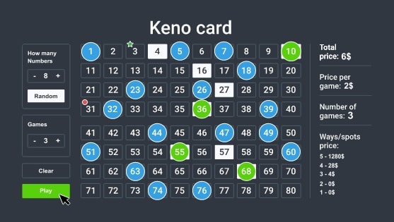 Keno card 4