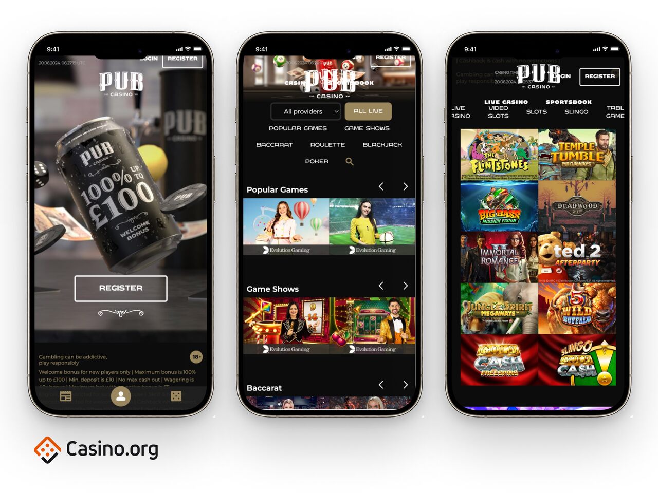 Pub Casino UK screenshots