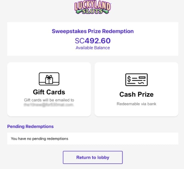 LuckyLand Slots - how to redeem