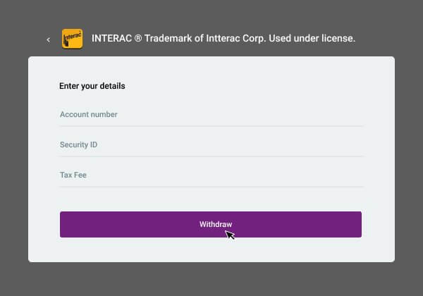 Withdrawal Interac Transfer Step 3