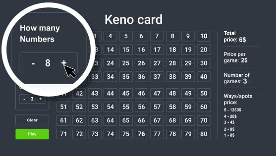 Keno card 1