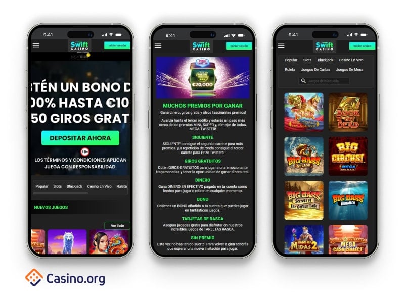 capturas de pantalla de swift casino