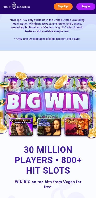 High 5 Casino no deposit bonus