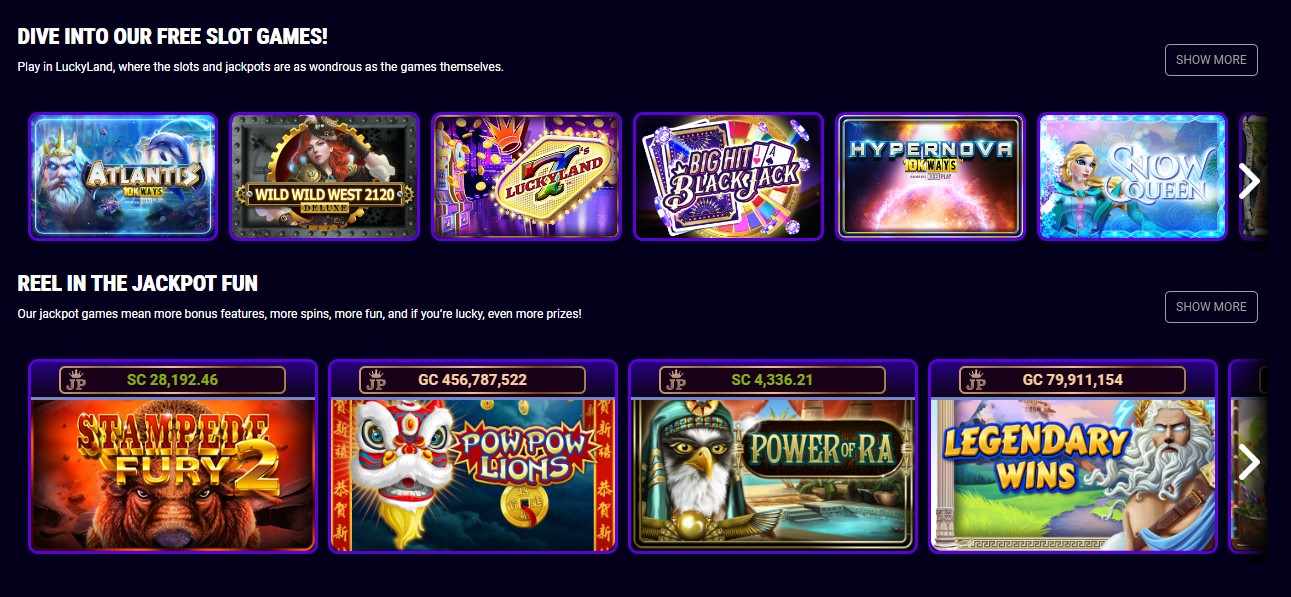 LuckyLand Slots games