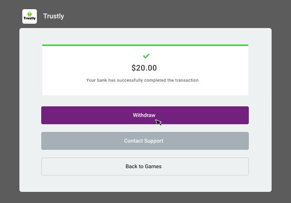 Withdrawal Trustly Transfer Step 4