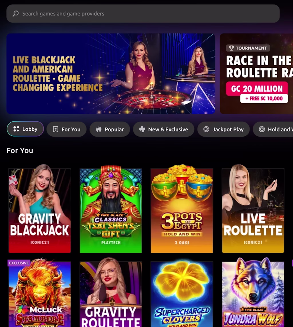 Social Casino Lobby - McLuck Social Casino 2025-01-17 16-12-12