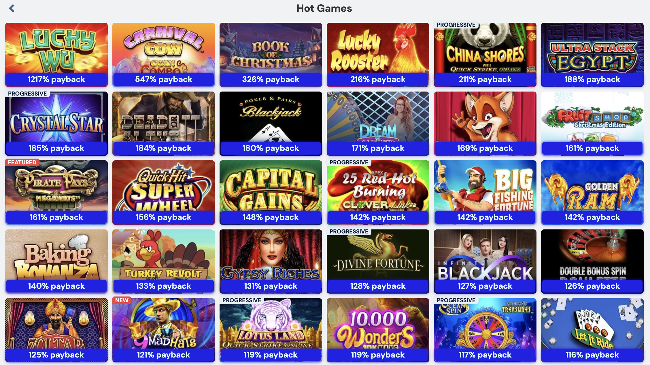 BetRivers Casino games