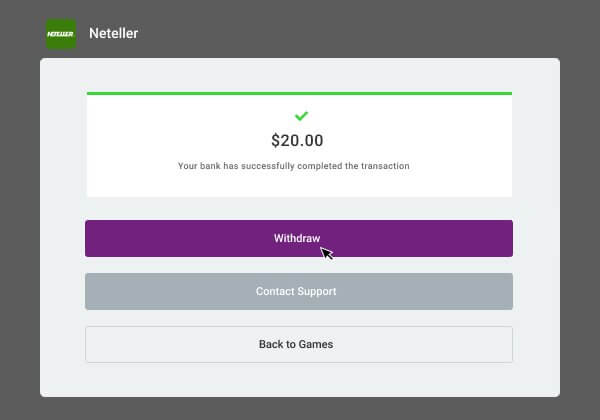 Withdrawal Neteller Transfer Step 4