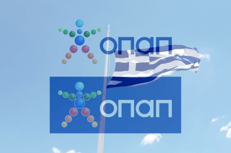 OPAP Logo, griechische Flagge