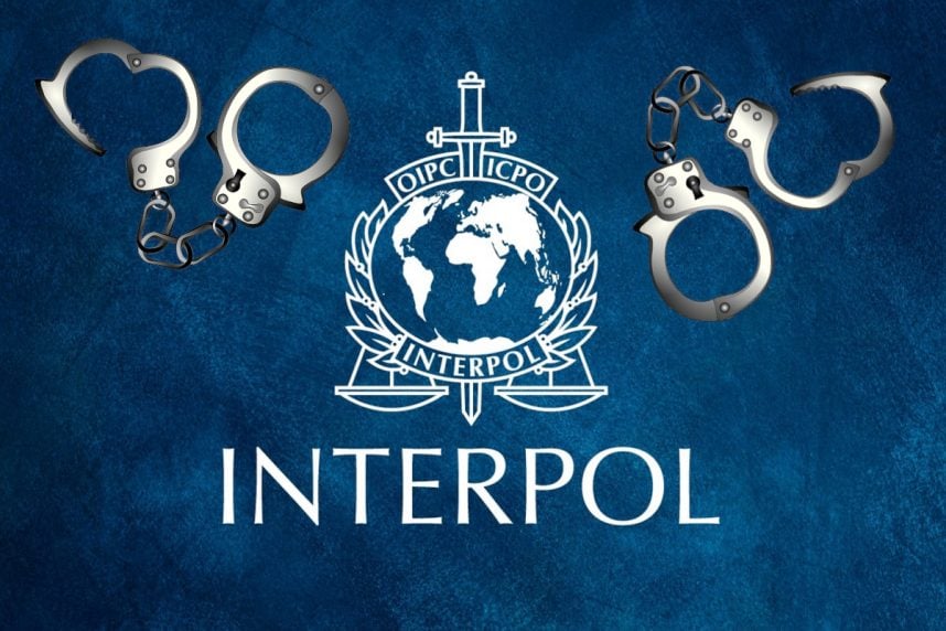 Interpol-Logo, Handschellen