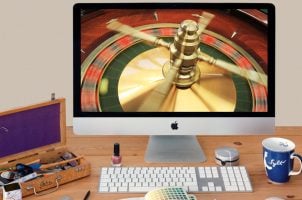 Bildschirm mit Online-Roulette