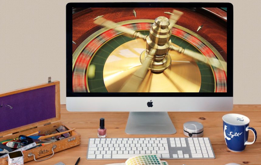 Bildschirm mit Online-Roulette