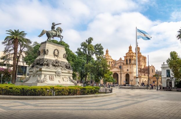 San Martín Plaza and Cathedral in Cordoba, Argentina