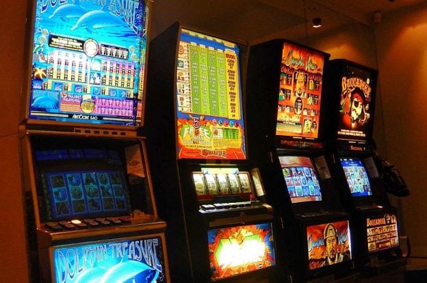 Slot machines in a gaming venue