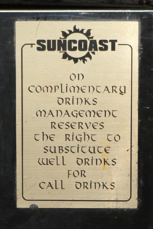 Substitute drinks sign