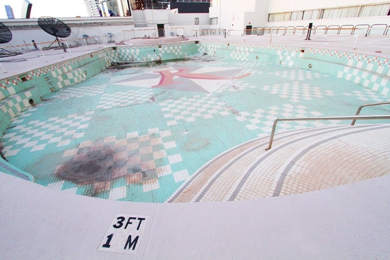 The abandoned pool above the Riviera hotel-casino, 2901 Las Vegas