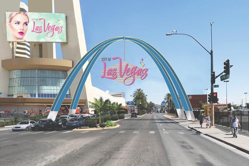 Downtown Las Vegas Arch is Vibrant and Animated AF 